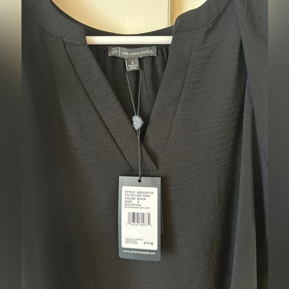 Adrianna Papell Black Sleeveless Blouse NWT - Picture 3 of 3